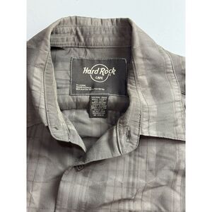 Hard Rock Cafe‎ Atlanta , Ga. Button Up Shirt Men's Brown Short Sleeve Size XL